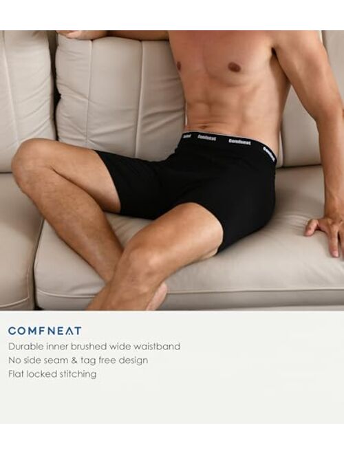 Comfneat Men's Boxer Briefs Stretchy Cotton Spandex Tag Free S-XXL Comfy Underwear