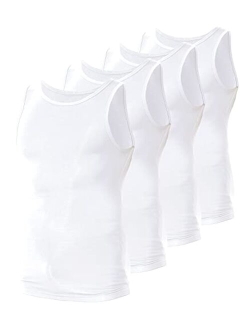 Comfneat Men's 4-Pack Cool Feeling A-Shirts Bamboo Viscose Undershirts Sports Singlets