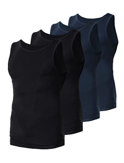 Comfneat Men's 4-Pack Cool Feeling A-Shirts Bamboo Viscose Undershirts Sports Singlets