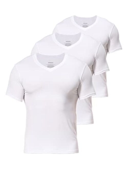 Comfneat Men's Undershirts Bamboo Viscose V-Neck Cool Feeling T-Shirt 3-Pack Knit Tops