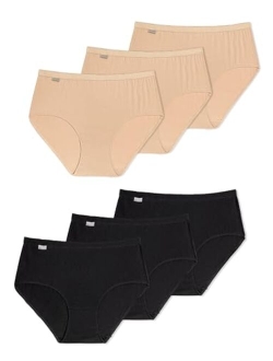 Comfneat Women's 6-Pack Pure Cotton Briefs High Waisted Underwear