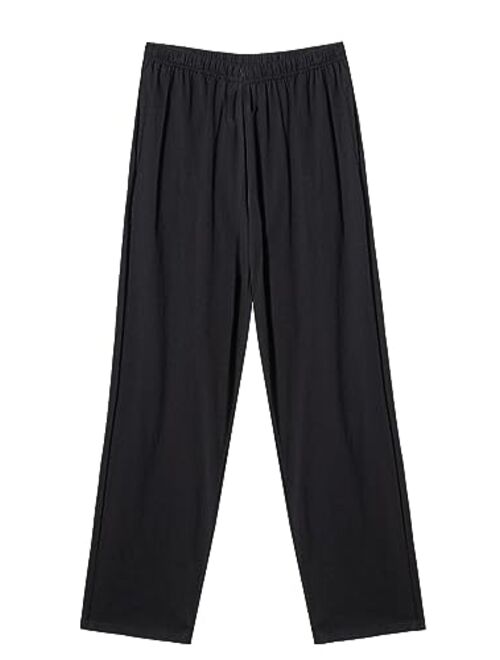 Comfneat Women's Casual Pants Wide Leg Drawstring Trousers with Pockets