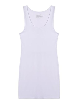 Comfneat Women's Sleeveless Cotton Bodycon Knit Tank Dress