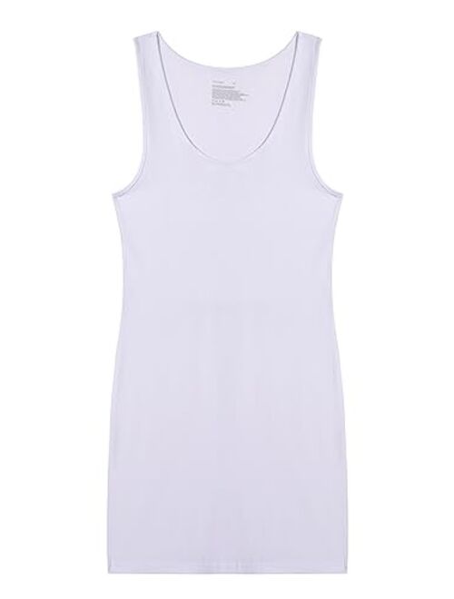 Comfneat Women's Sleeveless Cotton Bodycon Knit Tank Dress