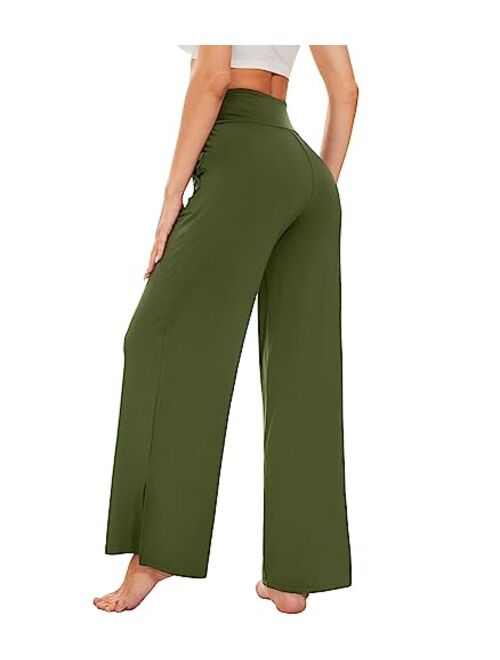 WiWi Womens Bamboo Viscose Lounge Pants Soft Wide Leg Pajama Bottoms Palazzo Yoga Pant Casual Pj Bottom S-XXL