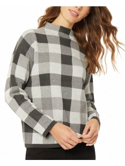 Women's Mock Neck Jacquard Sweater