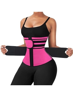 Waist Trainer for Women Long Torso Sauna Workout Double Belt With Zipper 7 Steel Bones