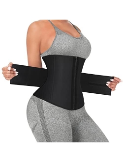 Waist Trainer for Women Long Torso Sauna Workout Double Belt With Zipper 7 Steel Bones