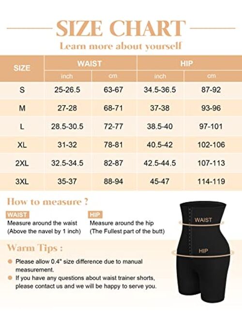 FeelinGirl Body Shaper for Women Tummy Control High Waist Shapewear Shorts Butt Lifter Thigh Slim Waist Trainer Shorts