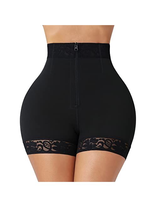 FeelinGirl Butt Lifting Shapewear Body Shaper for Women Tummy Control Panties with Hook Zipper Closure