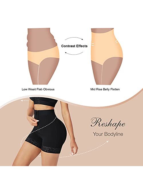 FeelinGirl Butt Lifting Shapewear Body Shaper for Women Tummy Control Panties with Hook Zipper Closure