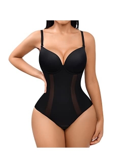 Thong Shapewear Bodysuit for Women Tummy Control Body Shaper U Plunge Fajas Colombianas Waist Trainer Corset