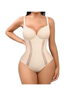 Thong Shapewear Bodysuit for Women Tummy Control Body Shaper U Plunge Fajas Colombianas Waist Trainer Corset