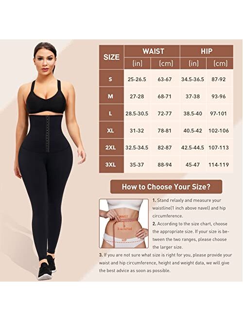 FeelinGirl High Waist Corset Leggings for Women Tummy Control Athletic Motion Magic Waist Shaper Compression Yoga Pants