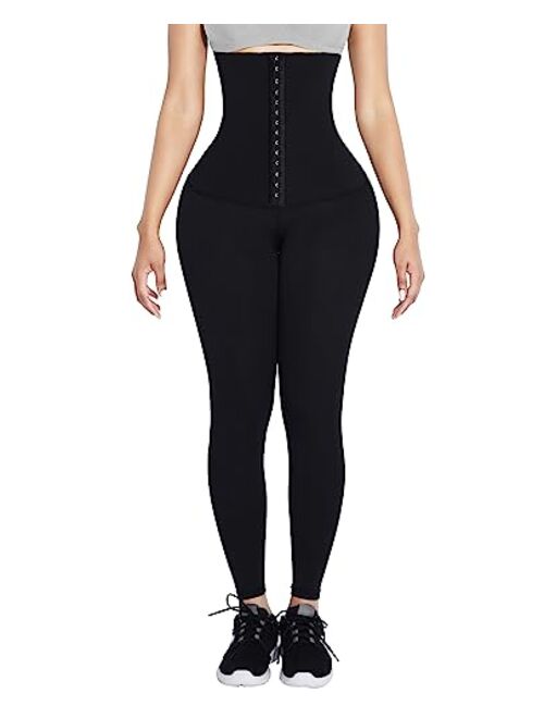 FeelinGirl High Waist Corset Leggings for Women Tummy Control Athletic Motion Magic Waist Shaper Compression Yoga Pants