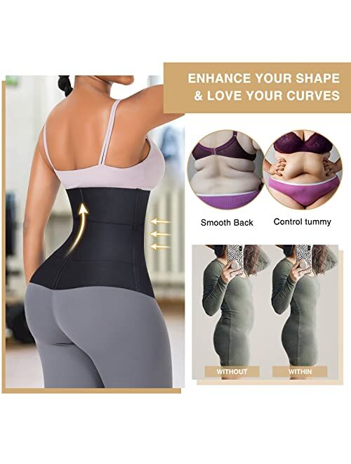 FeelinGirl Waist Trainer for Women Seamless Underbust Waist Corsets Cincher Adjustable Workout Girdle