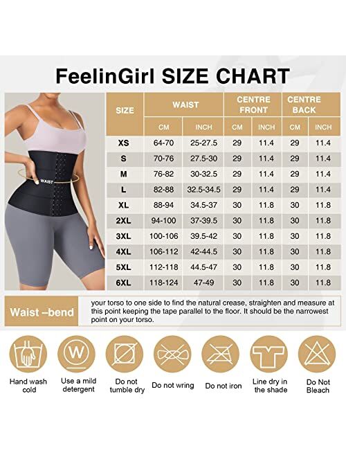 FeelinGirl Waist Trainer for Women Seamless Underbust Waist Corsets Cincher Adjustable Workout Girdle