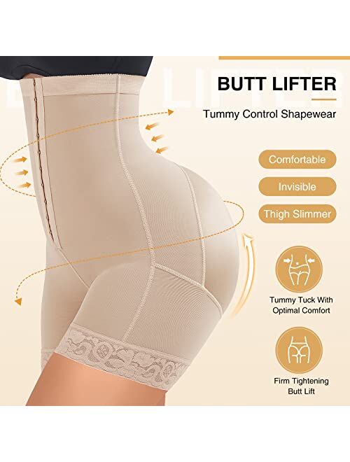 FeelinGirl Fajas Colombianas High Waist Body Shaper Butt Lifter Shorts Shapewear Tummy Control Shapewear for Women