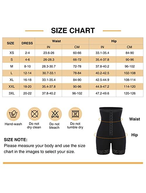 FeelinGirl Fajas Colombianas High Waist Body Shaper Butt Lifter Shorts Shapewear Tummy Control Shapewear for Women