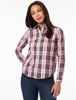 Women's Easy Care Button Up Long Sleeve Blouse