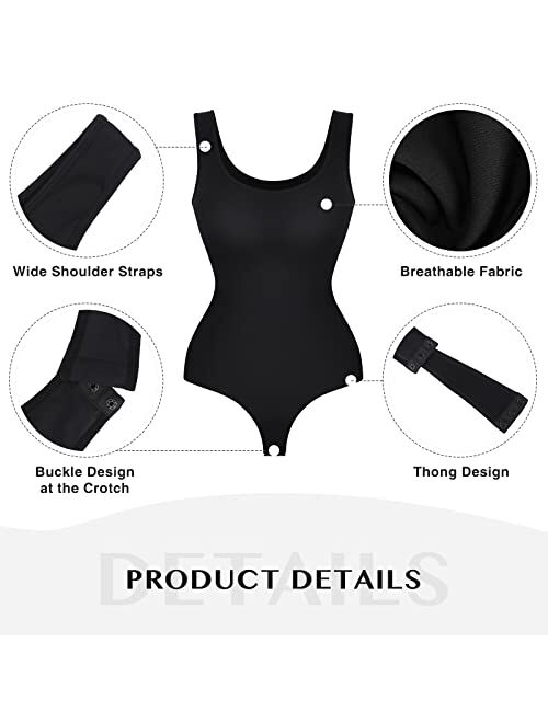 FeelinGirl Bodysuit for Women Tummy Control Seamless Fashion Going Out Sleeveless Tank Tops Bodysuit