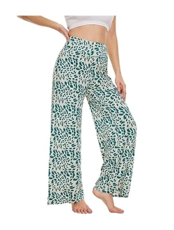 Bamboo Pajama Pants for Women Plus Size Pajamas Bottoms Wide Leg Lounge Sweatpants Soft Sleep Pant S-4X