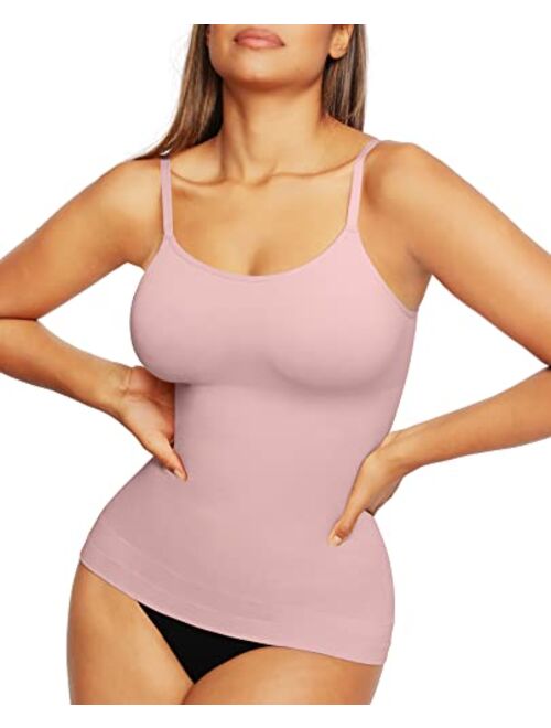 FeelinGirl Camisole for Women Tummy Control Cami Shaper Seamless Compression Tank Top Shapewear for Women