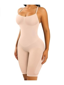 Fajas Shapewear for Women Tummy Control Body Shaper Butt Lifter Thigh Slimmers Knee-Length Bodysuit