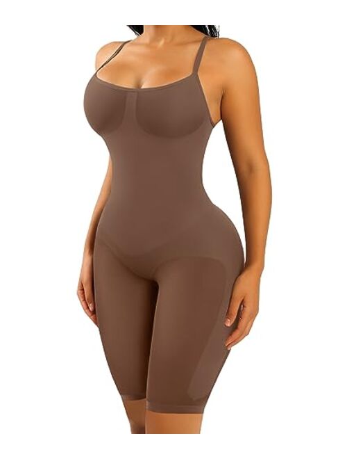 FeelinGirl Fajas Shapewear for Women Tummy Control Body Shaper Butt Lifter Thigh Slimmers Knee-Length Bodysuit