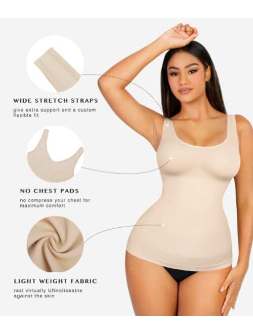 FeelinGirl Tummy Control Tank Tops Shapewear Compression Top Shaper for Women