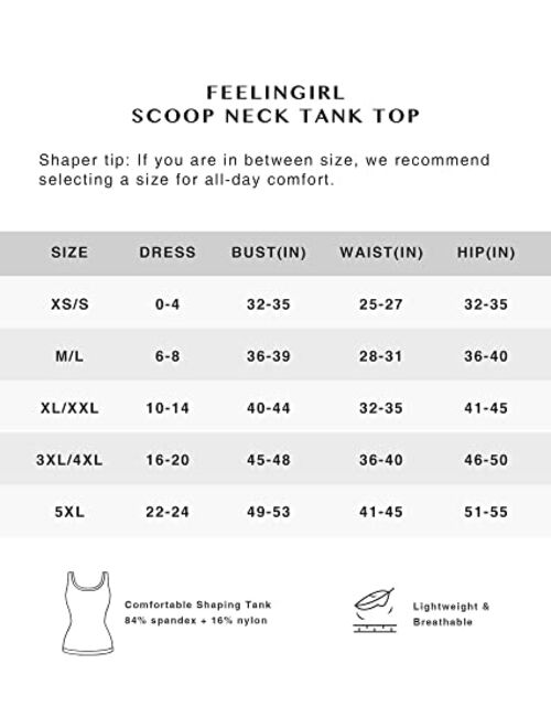 FeelinGirl Tummy Control Tank Tops Shapewear Compression Top Shaper for Women