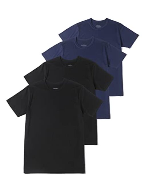 Comfneat Men's 4-Pack Athletic T-Shirt Quick Dry Crew Neck Undershirt Sweat-Absorbent Underclothing