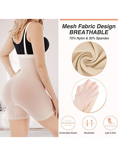 FeelinGirl Shapewear for Women Tummy Control Faja Shorts Cross Compression Body Shaper Seamless Bodysuit