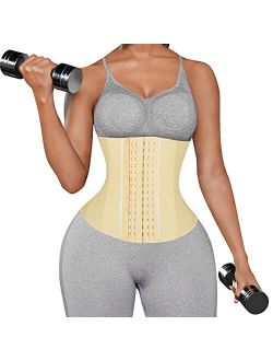 Waist Trainer for Women Short Torso 13 Steel Boned 6 Hooks Latex Waist Cincher Hourglass Body Shaper