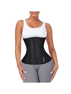 Waist Trainer for Women Short Torso 13 Steel Boned 6 Hooks Latex Waist Cincher Hourglass Body Shaper