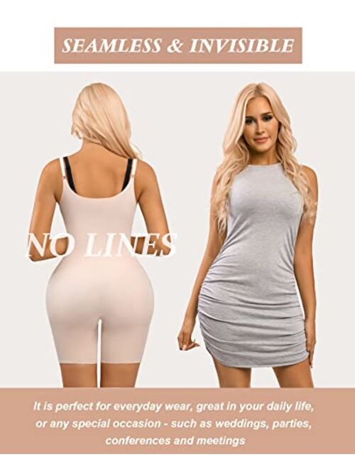 FeelinGirl Shapewear for Women Tummy Control Seamless Body Shaper Fajas Open Crotch Invisible Under Dress