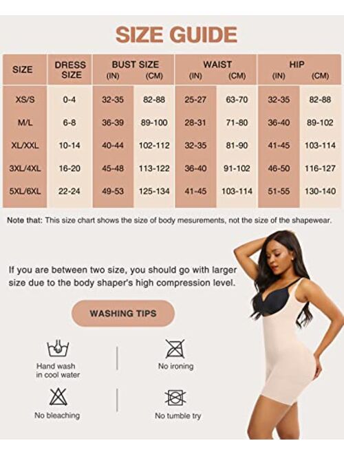 FeelinGirl Shapewear for Women Tummy Control Seamless Body Shaper Fajas Open Crotch Invisible Under Dress