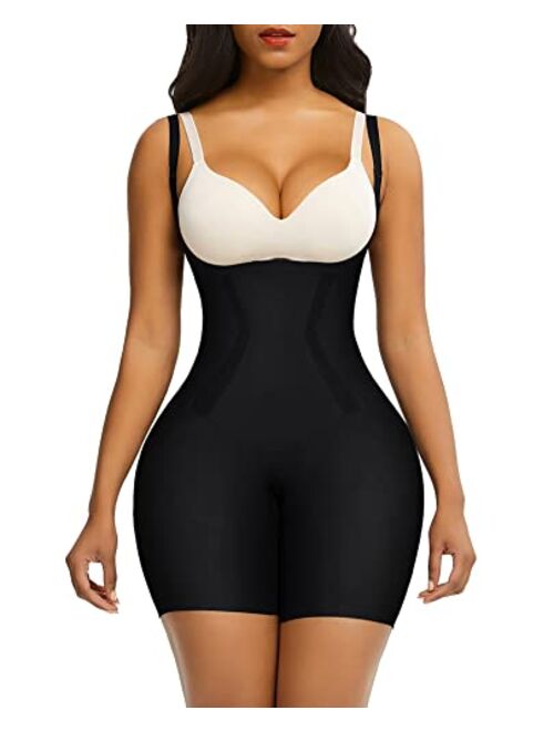 FeelinGirl Shapewear for Women Tummy Control Seamless Body Shaper Fajas Open Crotch Invisible Under Dress