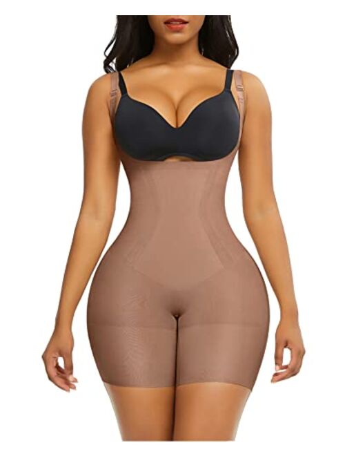 FeelinGirl Shapewear for Women Tummy Control Seamless Body Shaper Fajas Open Crotch Invisible Under Dress