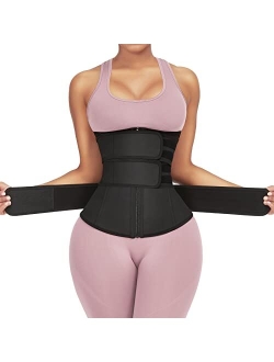 Workout Waist Trainer for Women Natural Latex Waist cincher Long Torso Three Belts