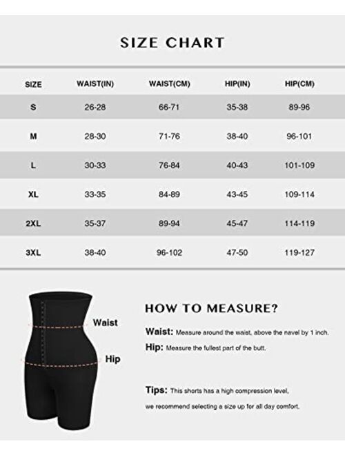 FeelinGirl Shapewear for Women Tummy Control High Waisted Body Shaper Shorts Waist Trainer Shorts Butt Lifting