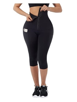 High Waist Tummy Control Leggings for Women Waist Trainer Corset Compression Yoga Pants with Pockets