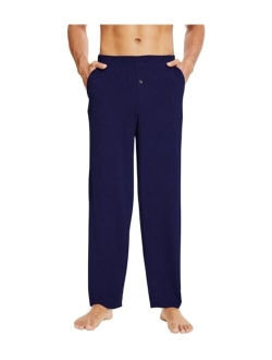 Men's Soft Knit Pajama Pants Bamboo Viscose Sleep Lounge Bottoms with Pockets Open Fly Sleepwear Sweatpants S-XXL