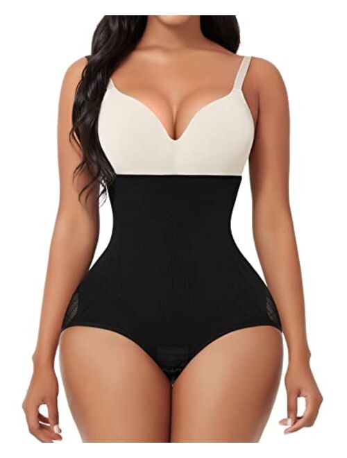 FeelinGirl Seamless Shapewear for Women Tummy Control Fajas Colombianas Compression Body Shaper Butt Lifter with Straps