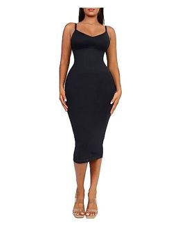 FeelinGirl Bodycon Dress for Women Slip Shapewear Dress Built in