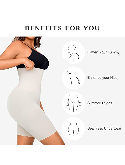 FeelinGirl Shapewear for Women Tummy Control High Waisted Body Shaper Shorts Thigh Slimmer Seamless Underwear Shaper