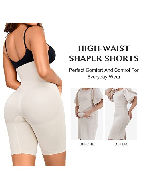 FeelinGirl Shapewear for Women Tummy Control High Waisted Body Shaper Shorts Thigh Slimmer Seamless Underwear Shaper