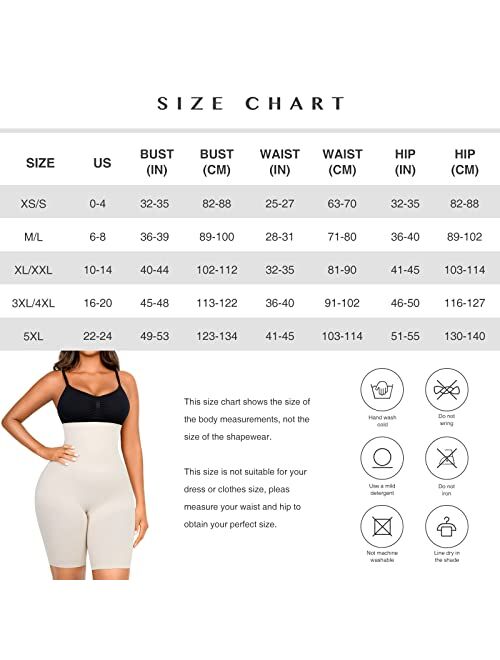 FeelinGirl Shapewear for Women Tummy Control High Waisted Body Shaper Shorts Thigh Slimmer Seamless Underwear Shaper