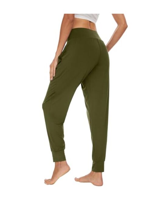 WiWi Women's Bamboo Viscose Joggers Casual Pajama Pants Loose Yoga Bottoms Comfy Lounge Sweatpants with Pockets S-XXL