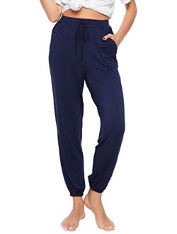 Bamboo Viscose Pajama Pants for Women Plus Size Lounge Bottoms Lightweight Yoga Jogger Sweatpants with Pocket S-4X